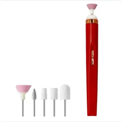 Prijenosni 5-u-1 električni set za nokte – manikir olovka s 5 nastavaka Red
