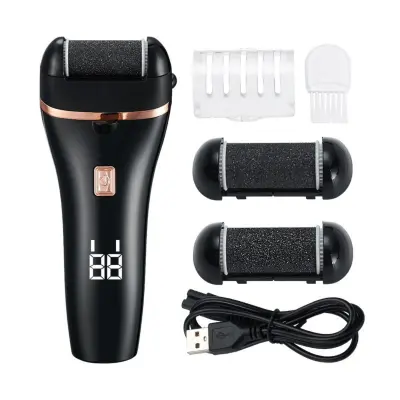 USB punjiva električna turpija za pete s LED prikazom baterije Black