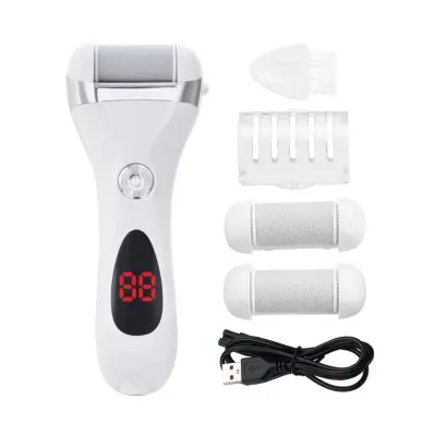USB punjiva električna turpija za pete s 3 brzine i LED zaslonom White