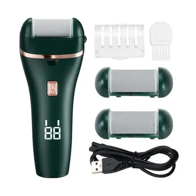 USB punjiva električna turpija za pete s LED prikazom baterije Green