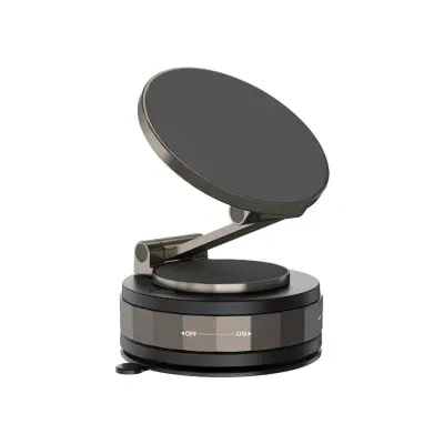 Vakumski magnetni držač telefona 3-sklopni – 360° rotirajući, dvostruki prsten, ABS+aluminij