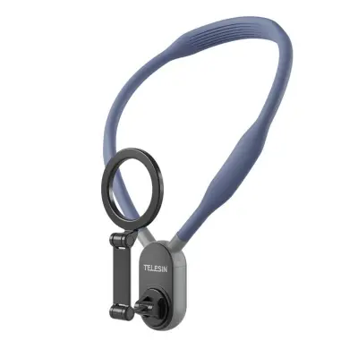 Držač za telefon na vratu kompatibilan s MagSafe — POV, magnetsko brzo otpuštanje, amortizirajući silikon+metal, stalak za vlogging bez ruku Pla
