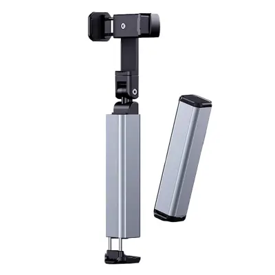Sklopivi držač za telefon 360° rotirajući, ABS+aluminij, 12cm x 3cm Silver