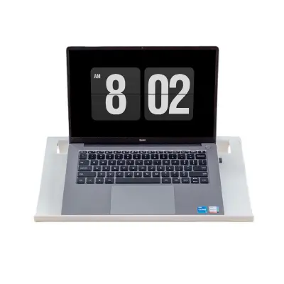 Ergonomski stalak za laptop s dvostrukim utorima za pohranu - korekcija držanja i ublažavanje bolova u vratu Bijela
