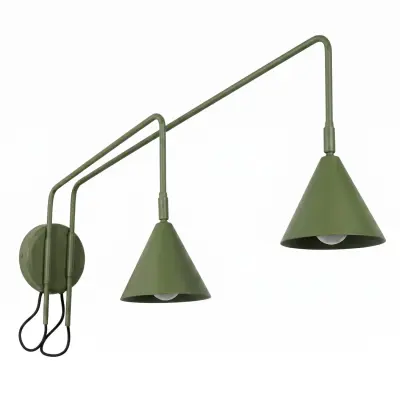 Zidna lampa NOX 2 maslinasto zelena s prekidačem