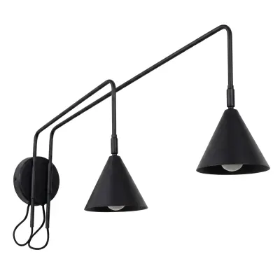 Zidna lampa NOX 2 crna s prekidačem