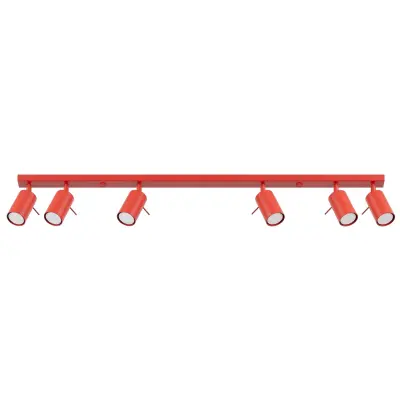 Stropna lampa RING 6L crvena