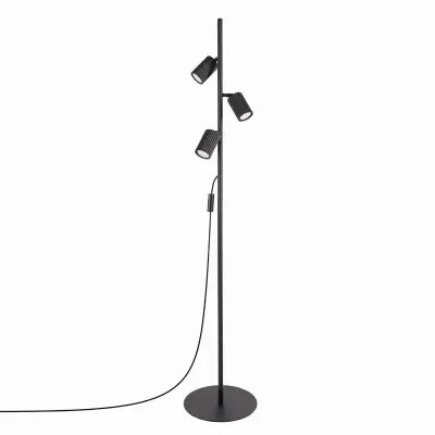 Podna lampa KARBON 3 crna
