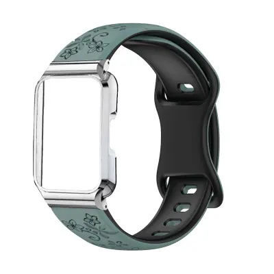 Zamjenski remen za Huawei Band 11 — silikonski, s kopčom Green+Black