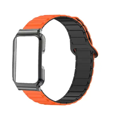 Zamjenski remen – Huawei silikonski s magnetnom kopčom za Band 11 Black Orange