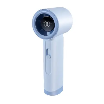 Digitalni turbo prijenosni ručni ventilator s LED zaslonom USB-C Blue