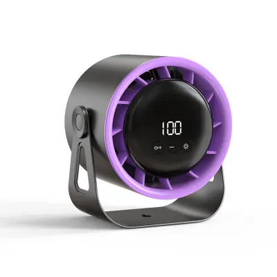 Klip ventilator 100 razina s 2000mAh baterijom i noćnim svjetlom Gray