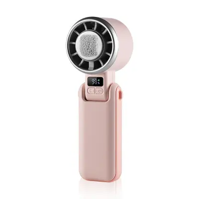 Prijenosni visokobrzinski ručni mini ventilator s hlađenjem ledom i digitalnim zaslonom Ružičasta