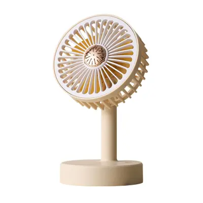 Prijenosni ručni USB punjivi mini stolni ventilator — tihi motor bez četkica, podesiv za 90°, baterija 500 mAh Žuta
