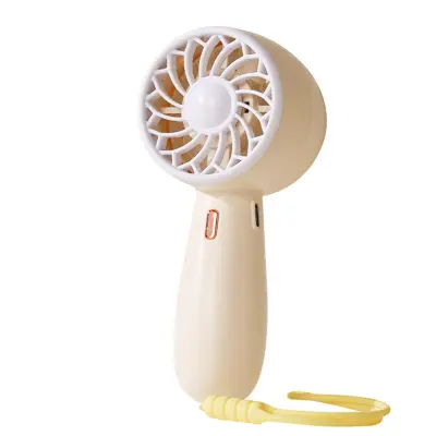 Mini ručni ventilator - prijenosni USB punjivi 3-brzinski tihi osobni ventilator sa silikonskom trakom i baterijom 350mAh Žuta