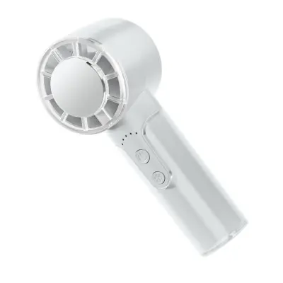 Prozirni ručni rashladni ventilator (T05) — prijenosni mini, 3 brzine, Type-C, 2000 mAh, snažan protok zraka Bijela