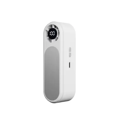 Palm Mini prijenosni ventilator — USB punjiv, LED zaslon, 100 brzina White