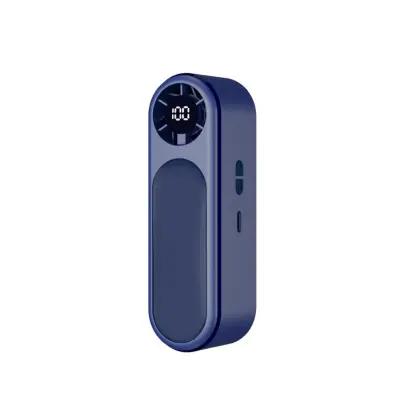 Palm Mini prijenosni ventilator — USB punjiv, LED zaslon, 100 brzina Blue