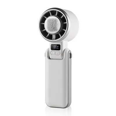 Prijenosni visokobrzinski ručni mini ventilator s hlađenjem ledom i digitalnim zaslonom Bijela