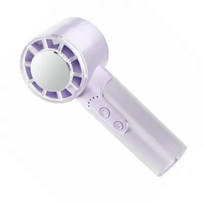 Prozirni ručni rashladni ventilator (T05) — prijenosni mini, 3 brzine, Type-C, 2000 mAh, snažan protok zraka Ljubičasta
