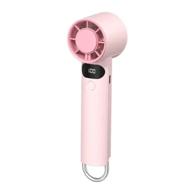Ručni ventilator s digitalnom regulacijom brzine i prikazom baterije Pink