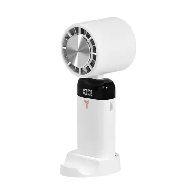 Prijenosni poluvodički ventilator s LCD zaslonom, 3600mAh baterija White