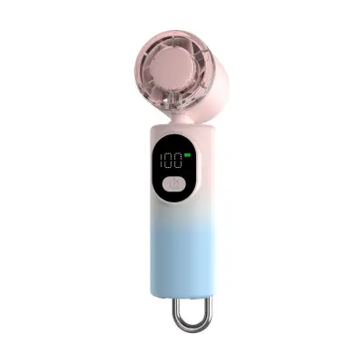 Snažan prijenosni stolni ventilator s LED zaslonom, 100 razina Pink+Blue