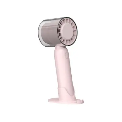 Mini ručni USB ventilator - tihi USB punjivi prijenosni stolni ventilator s 5 brzina i bazom, kompaktni džepni hladnjak za putovanja Pink