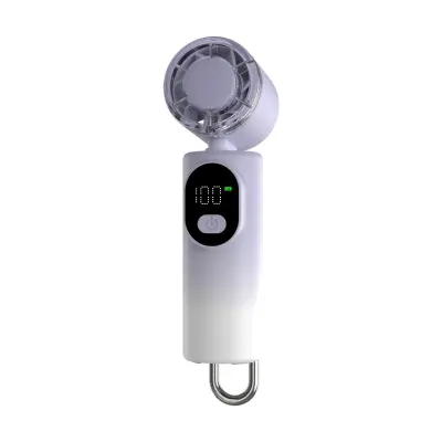 Snažan prijenosni stolni ventilator s LED zaslonom, 100 razina Purple+white