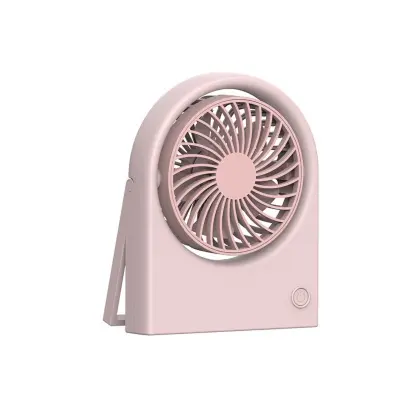 Sklopivi stolni ventilator (motor bez četkica) — punjivi 1200 mAh, tri brzine, zidni, podesivi kut Pink
