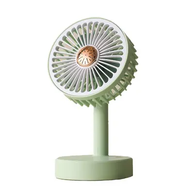 Prijenosni ručni USB punjivi mini stolni ventilator — tihi motor bez četkica, podesiv za 90°, baterija 500 mAh Zelena