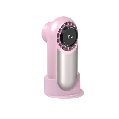 Punjivi prijenosni stolni i ručni ventilator 3600mAh, 3 brzine Pink