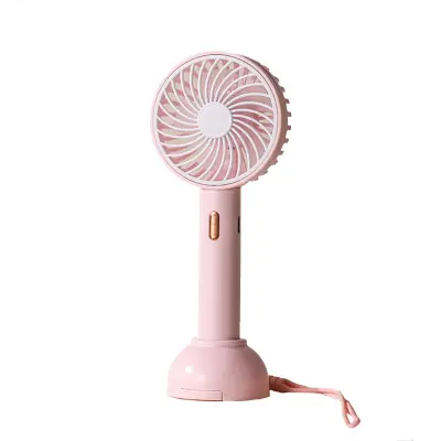 Prenosivi sklopivi USB ventilator - Mini prijenosni ručni ventilator s odvojivim postoljem, 3 brzine, tih ispod 36 dB(A), punjiv 500mAh Ružičasta