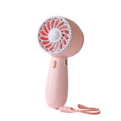 Mini ručni ventilator - prijenosni USB punjivi 3-brzinski tihi osobni ventilator sa silikonskom trakom i baterijom 350mAh Ružičasta