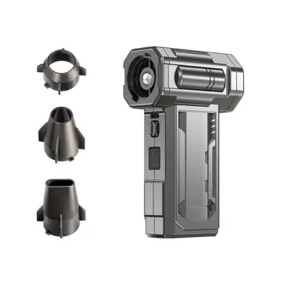 Turbo ventilator za kampiranje — bezčetkasti motor, USB punjenje, LED rasvjeta
