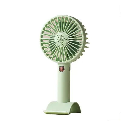 Prenosivi ručni USB ventilator s punjenjem i noćnim svjetlom, 3 brzine, tihi mini ventilator, baterija 1200mAh, odvojiva baza Zelena