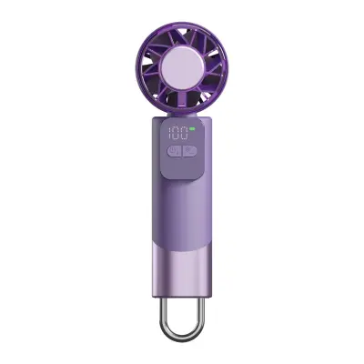 Prijenosni USB stolni i ručni ventilator, punjiv, podesiv kut Purple