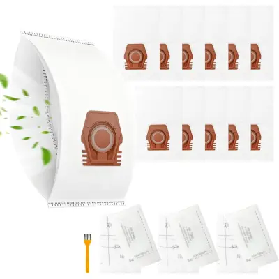 Set zamjenskih vrećica za usisavač kompatibilnih s Miele — 12 kom White+Brown