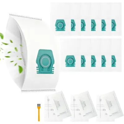 Set zamjenskih vrećica za usisavač kompatibilnih s Miele — 12 kom White+green