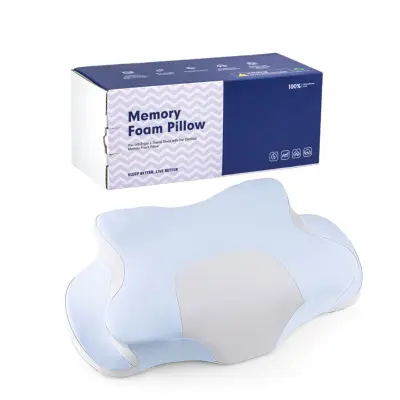 Ergonomski jastuk od memorijske pjene za vrat s ledenom svilom Grey+Blue