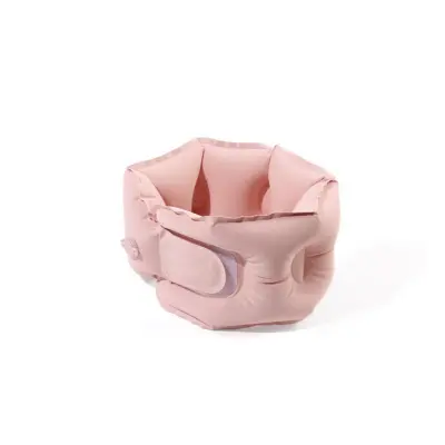 Silikonski U-jastuk za vrat s pritiskom za napuhavanje, 360° podrška Pink