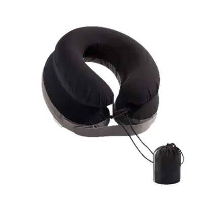 Dvoslojni napuhljivi jastuk za vrat s ergonomskom 3D potporom, prozračnim šupljim dizajnom i TPU mjehurom (jastuk za vrat + torba za pohranu)