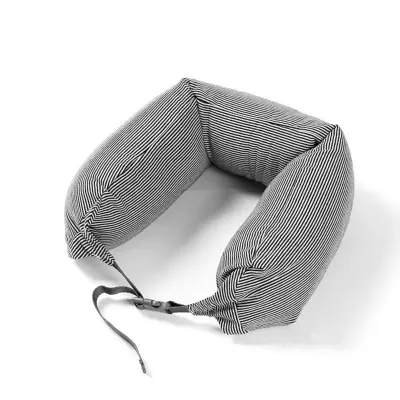 Oblikovljivi U-jastuk za vrat od pamuka s punjenjem Black&White