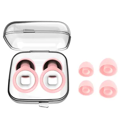 Silikonski čepići u obliku novčića (1 par) – Ugodan bez pritiska, NRR 25-28 dB White+Pink