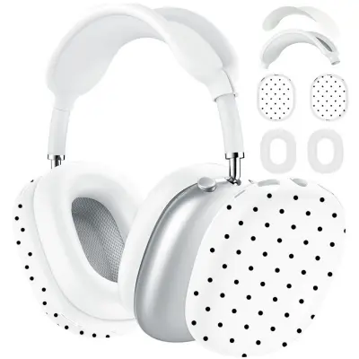 Silikonski zaštitni pokrov za AirPods Max, bijela s točkicama White