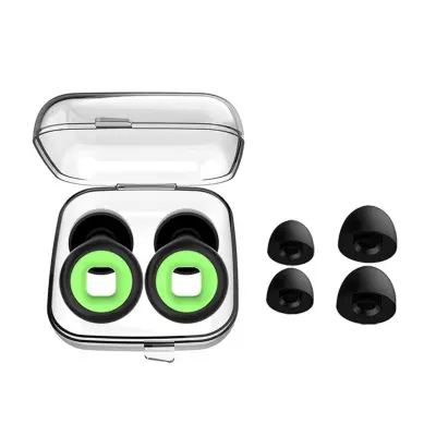 Silikonski čepići u obliku novčića (1 par) – Ugodan bez pritiska, NRR 25-28 dB Black+Green