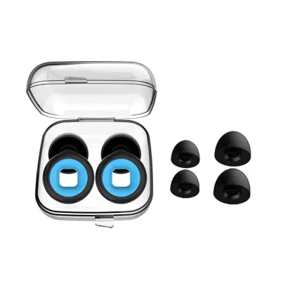 Silikonski čepići u obliku novčića (1 par) – Ugodan bez pritiska, NRR 25-28 dB Black+Blue