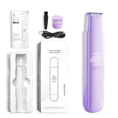 Ženski dvostruki električni brijač 2u1, keramičke oštrice, ABS Purple