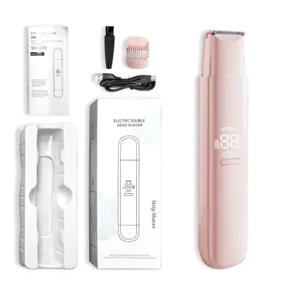 Ženski dvostruki električni brijač 2u1, keramičke oštrice, ABS Pink