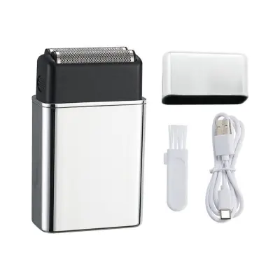 Mini prijenosni brijač za muškarce – USB, IPX vodootporan, snažan motor Silver